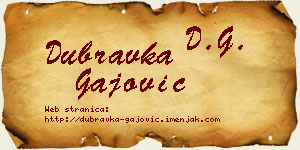 Dubravka Gajović vizit kartica